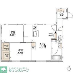 (仮称)千代ケ丘9丁目メゾン 2LDKの間取図画像