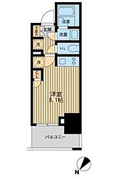 レジディア川崎 ワンルームの間取図画像