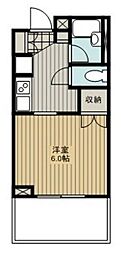 レジディア川崎 ワンルームの間取図画像