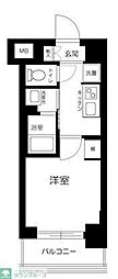ハーモニーレジデンス武蔵小杉 1Kの間取図画像