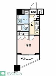 スパシエ川崎ウエスト 1Kの間取図画像