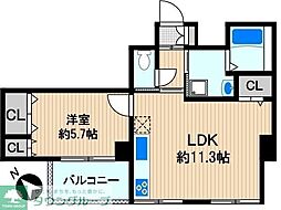ヒラソルムラキビルディング 1LDKの間取図画像