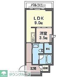GraceNakashinIV 1LDKの間取図画像