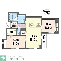 ルルブラン 2LDKの間取図画像