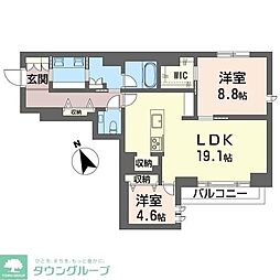 サウザンド ドリーム ハウス 2LDKの間取図画像