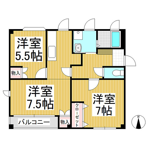 長野県東御市本海野(賃貸アパート2LDK・2階・58.32㎡)の写真 その2