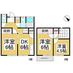 ラバーズハイツＡ-1 1階3DKの間取り