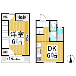 ラバーズハイツＢ 1階1DKの間取り