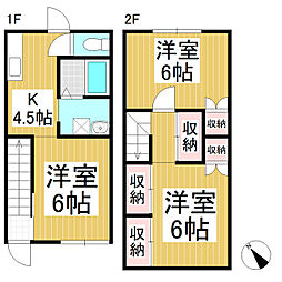しなの鉄道 滋野駅 徒歩25分の賃貸テラスハウス 2階3DKの間取り