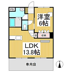 LR.South・Wave 2階1LDKの間取り