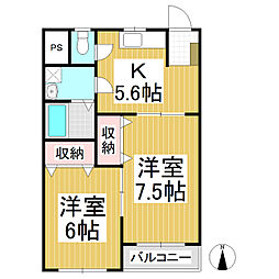 Ａ　ＯＮＥ　山崎 2階2Kの間取り