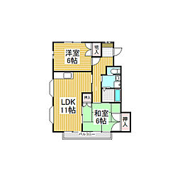 ホワイン・サンビエン 1階2LDKの間取り