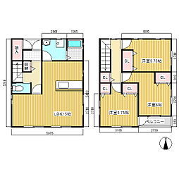 しなの鉄道 上田駅 徒歩17分の賃貸一戸建て 3LDKの間取り