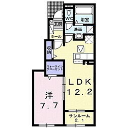 メルヴィレッジ1 1LDKの間取図画像