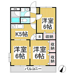 オーブ・ドゥ・光繁2 3Kの間取図画像