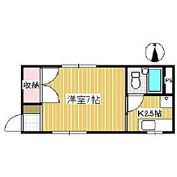 ヴィーナス 1Kの間取図画像