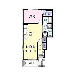 ラベンダー 1LDKの間取図画像
