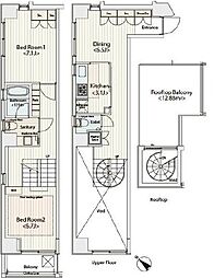カスタリア八丁堀 10階2DKの間取り