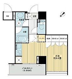 クオリア銀座やま祢ビル（クオリア銀座7丁目） 10階ワンルームの間取り