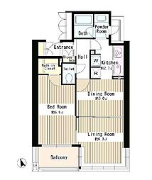 MMガーデン 9階2DKの間取り