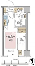 アーバネックス東京八丁堀 7階1LDKの間取り