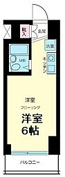 プライムステイ築地 5階ワンルームの間取り