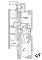 ザ・グランクラッセ日本橋イースト 2階2SLDKの間取り