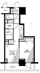 銀座レジデンス伍番館 1DKの間取図画像