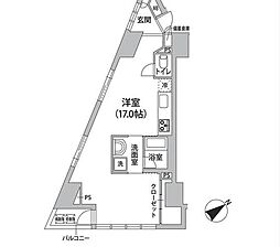 ロリエ銀座 ワンルームの間取図画像