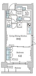 パークアクシス日本橋兜町 1LDKの間取図画像