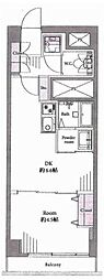 越前堀永谷マンション 1DKの間取図画像