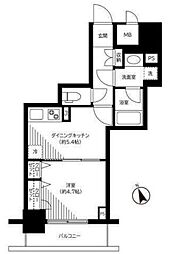 銀座レジデンス伍番館 1DKの間取図画像