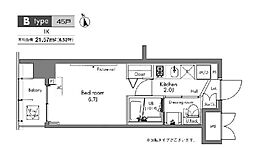 プラウドフラット隅田リバーサイド 1Kの間取図画像