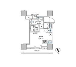 ベルファース芝浦タワー 11階ワンルームの間取り