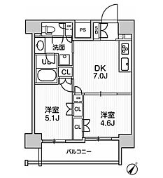 JMFレジデンス北品川 10階2DKの間取り