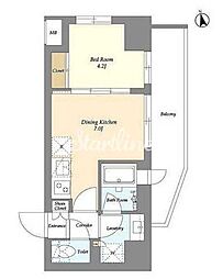 アイフラット品川戸越パークサイド（ＡＩＦＬＡＴ品川戸越パー 2階1DKの間取り