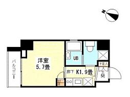 シンシア芝浦ルネッタ（シンシア芝浦lunetta） 5階1Kの間取り