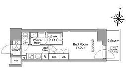 コンフォリア南品川 13階1Kの間取り