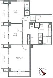 秀和三田綱町レジデンス 6階2LDKの間取り