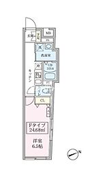 スカイコートリュクス品川大崎 3階1Kの間取り