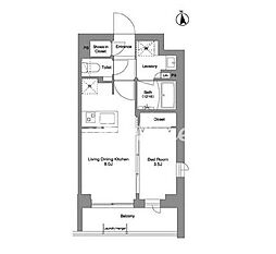 コンフォリア戸越公園 4階1LDKの間取り