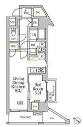 アジールコート松濤 1LDKの間取図画像