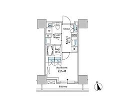 ベルファース芝浦タワー 1Kの間取図画像