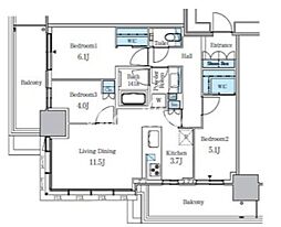 大崎ステーションレジデンス 3LDKの間取図画像