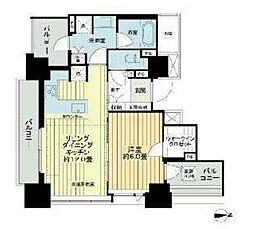 ライオンズタワー目黒川 1LDKの間取図画像