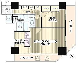 トレステージ目黒 1LDKの間取図画像