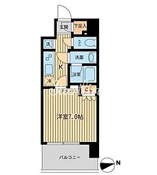 エルシア五反田 1Kの間取図画像