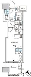 レガシス中目黒 ワンルームの間取図画像