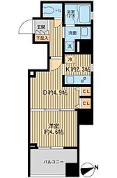 クリオ戸越銀座壱番館 1DKの間取図画像