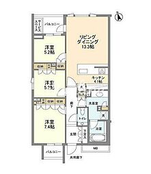 ザ・パークハウス広尾羽澤 3LDKの間取図画像